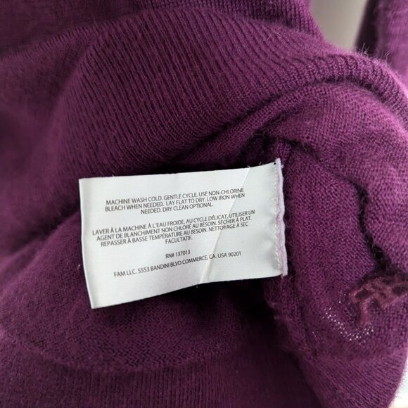 Banana Republic Crew Neck Sweater Long Sleeve Sz. L Eggplant - Picture 5 of 5